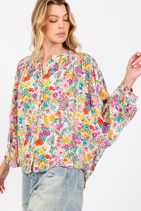 Women's Fashion Tops 2024 Button Down Floral Shirt