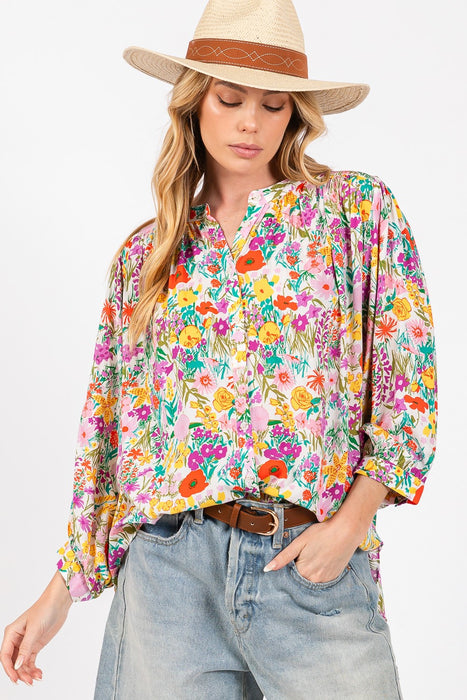 Women's Fashion Tops 2024 Button Down Floral Shirt