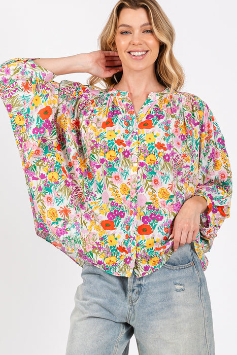 Women's Fashion Tops 2024 Button Down Floral Shirt