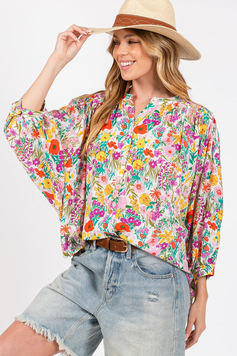 Women's Fashion Tops 2024 Button Down Floral Shirt