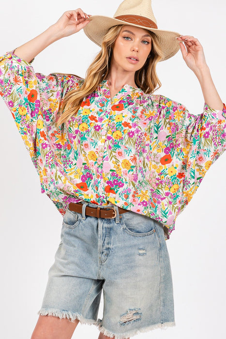 Women's Fashion Tops 2024 Button Down Floral Shirt