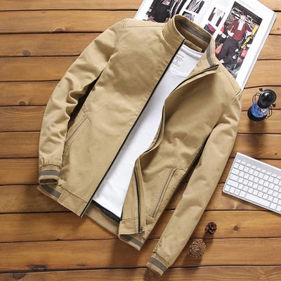 Spring Fall Men's Bomber Jackets Casual Male Outwear Windbreaker Jacket Mens Zipper Baseball Uniform Coats