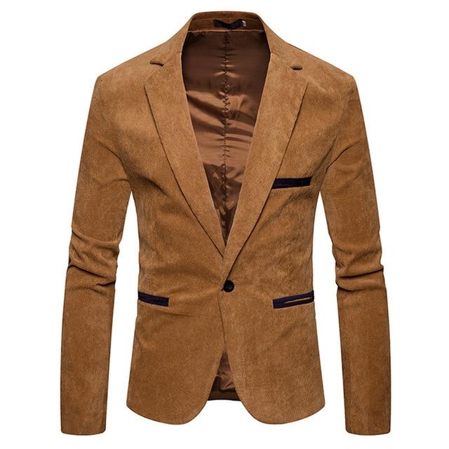 Suit Jackets Men's Coats Corduroy Jacket Blazer Slim Fit High Quality AwsomU