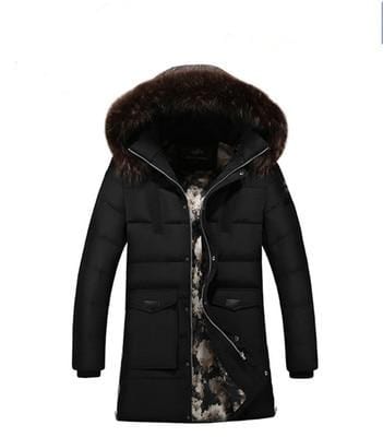 Men's Jacket & Coats Covrlge Winter Parkas Long Fur Hooded Cotton Coat AwsomU