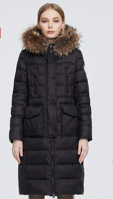 Women's Jacket Astrid 2020 New Winter Women's coat long warm black Jacket with fox fur hood pocket AwsomU
