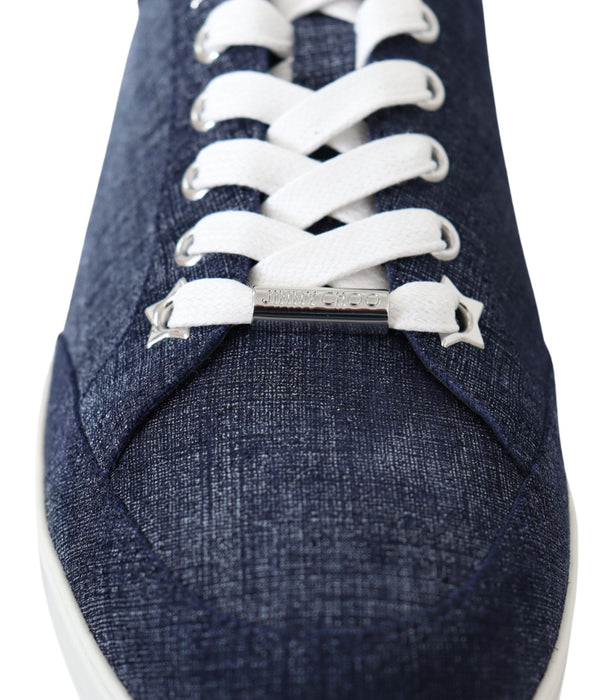 Jimmy Choo Chic Slip-On Blue Denim Suede Sneakers