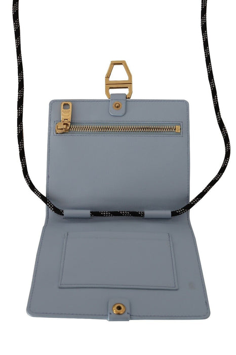 Dolce & Gabbana Elegant Light Blue Leather Bifold Wallet