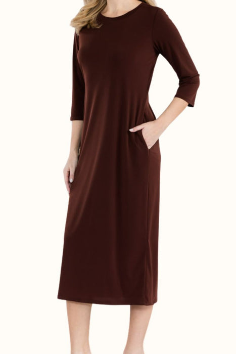 Women's Fashion Tops 2024 Round Neck Midi Dress