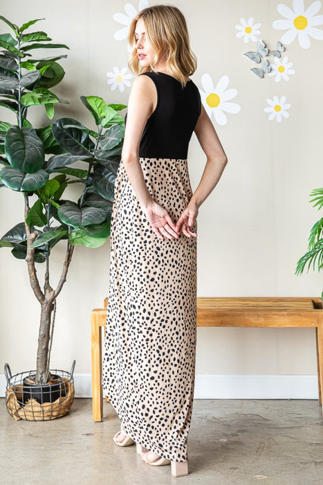 Women's Fashion Tops 2024 Slit Animal Print V-Neck Wide Strap Dress