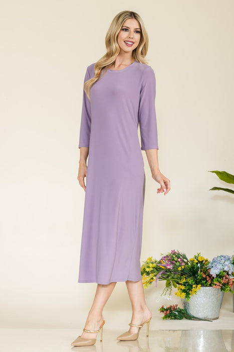 Women's Fashion Tops 2024 Round Neck Midi Dress