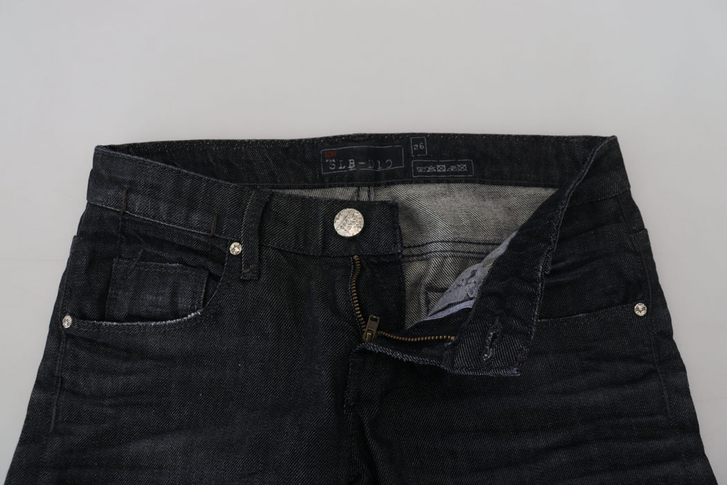 Acht Chic Black Low Waist Straight Jeans