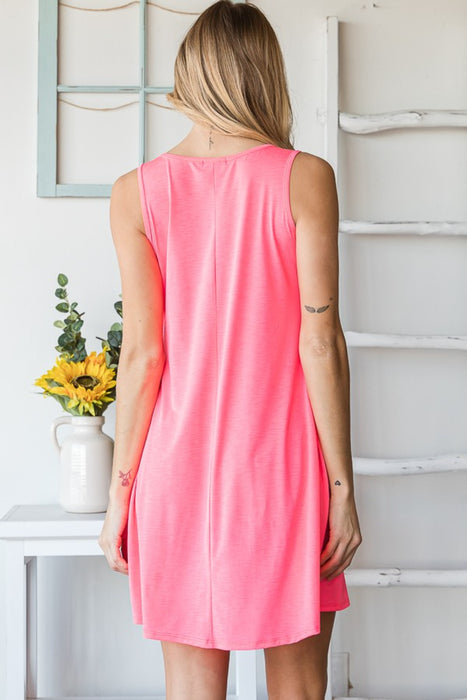 Women's Fashion Tops 2024 V-Neck Mini Tank Dress with Pockets
