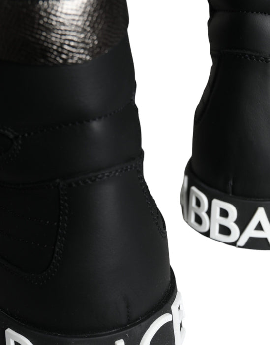 Dolce & Gabbana Black White Lace Up High Top Sneakers Shoes