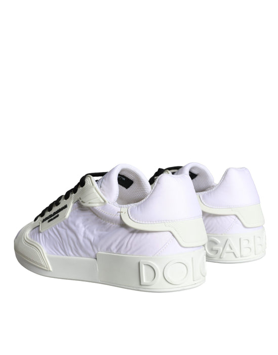 Dolce & Gabbana White Portofino Logo Low Top Trainers Sneakers Shoes