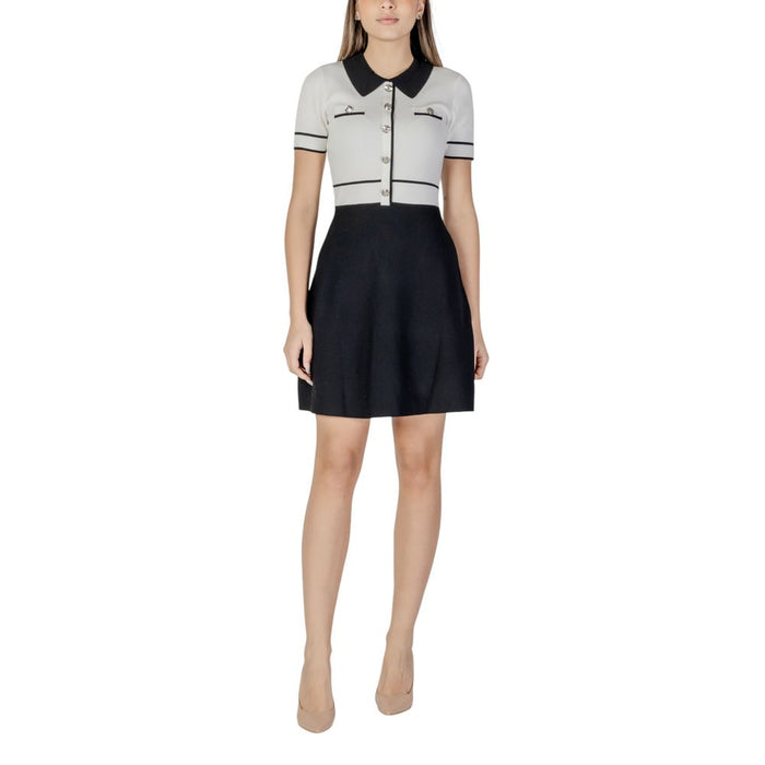 Morgan De Toi Black And White Viscose Dress