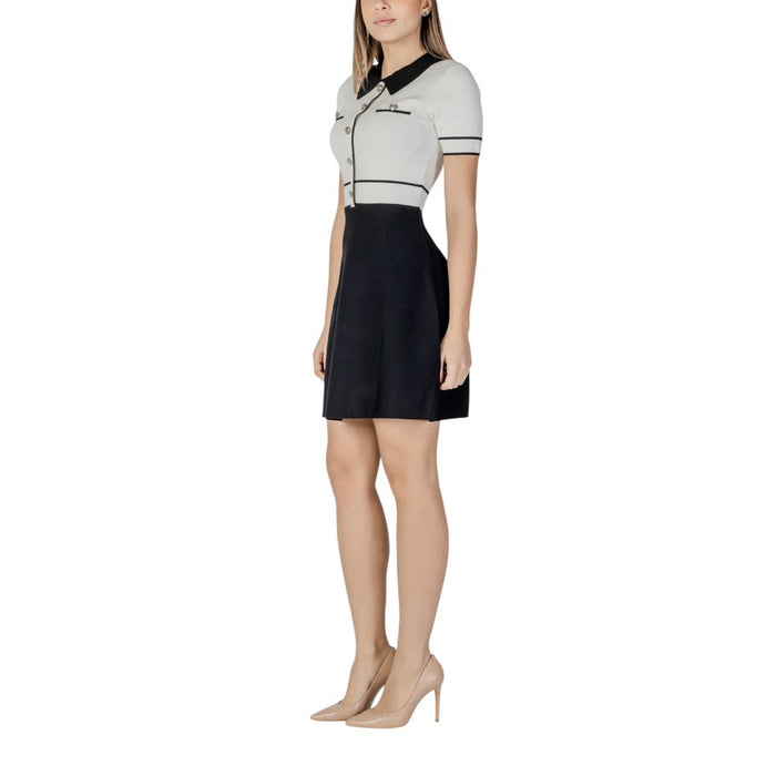 Morgan De Toi Black And White Viscose Dress