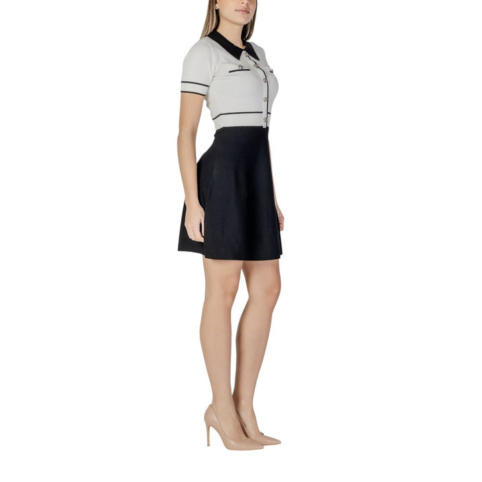 Morgan De Toi Black And White Viscose Dress