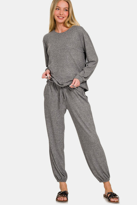 Fashion Women's Two Piece Sets Round Neck T-Shirt and Joggers Set