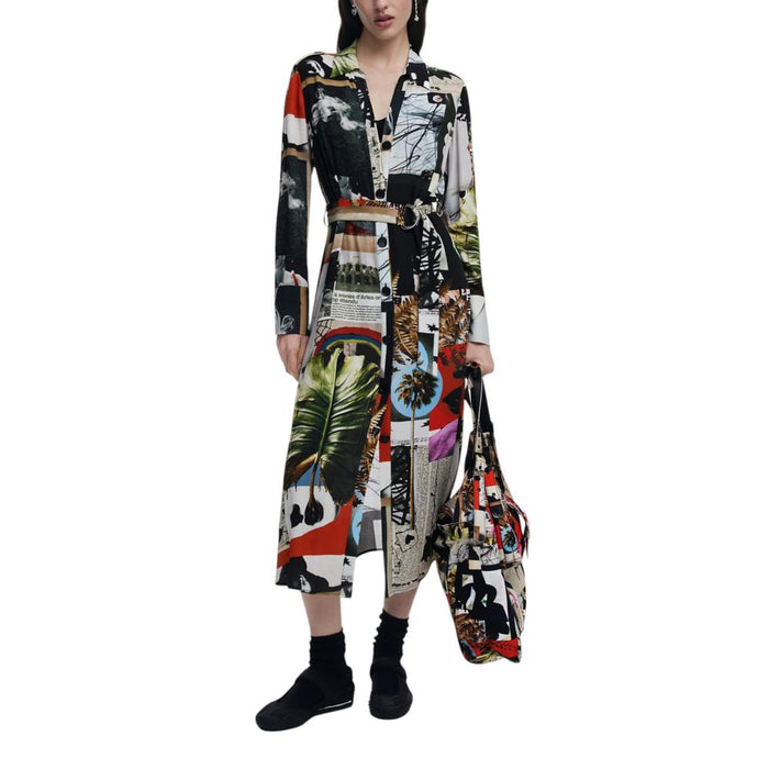 Desigual Gray Viscose Dress