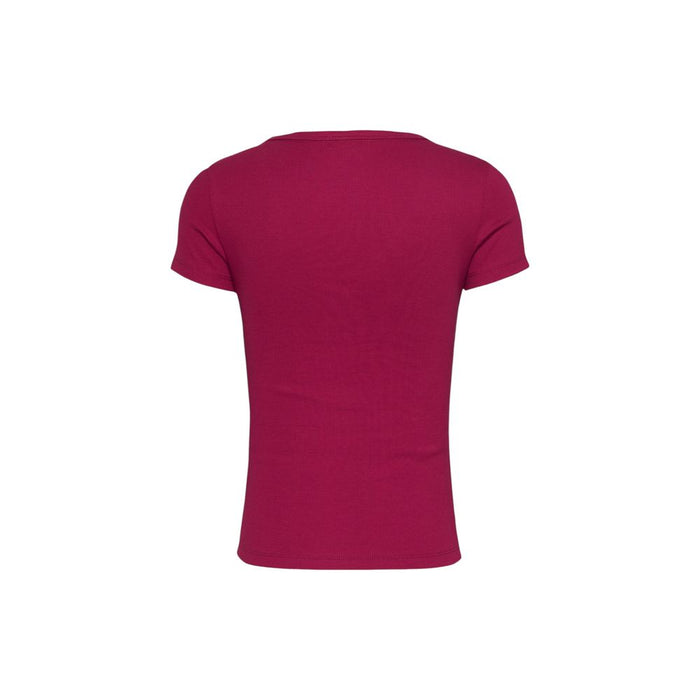 Tommy Hilfiger Jeans Red Cotton Rigenerato Tops & T-Shirt