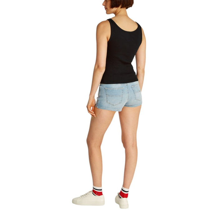 Tommy Hilfiger Jeans Black Cotton Rigenerato Tops & T-Shirt