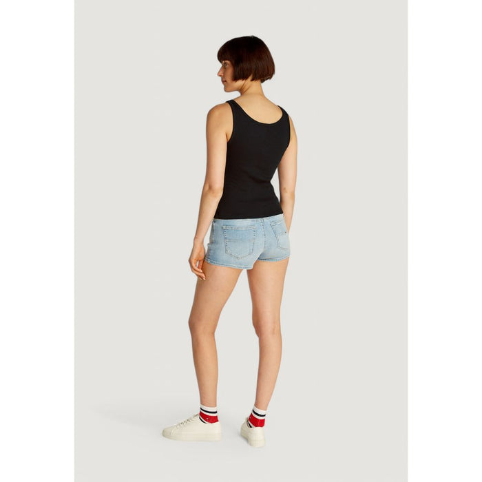Tommy Hilfiger Jeans Black Cotton Rigenerato Tops & T-Shirt