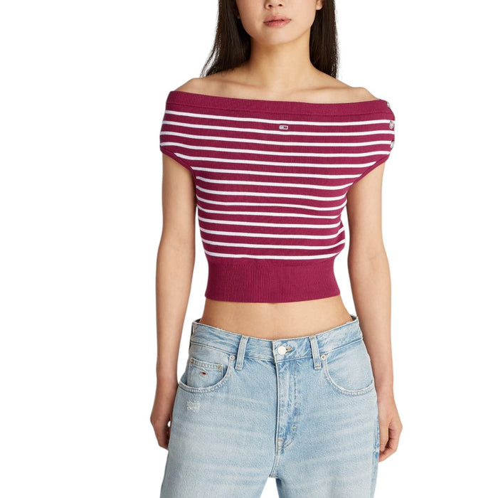 Tommy Hilfiger Jeans Red Cotton Tops & T-Shirt