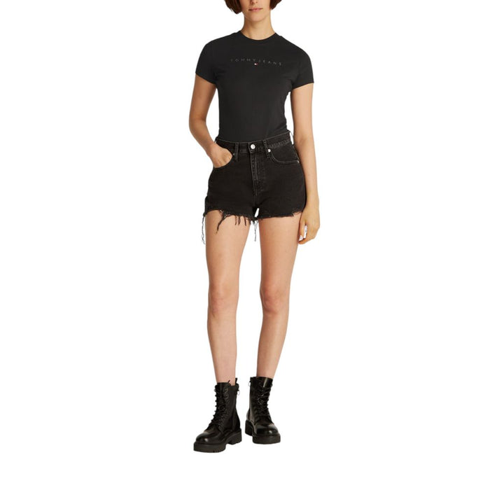 Tommy Hilfiger Jeans Black Cotton Tops & T-Shirt