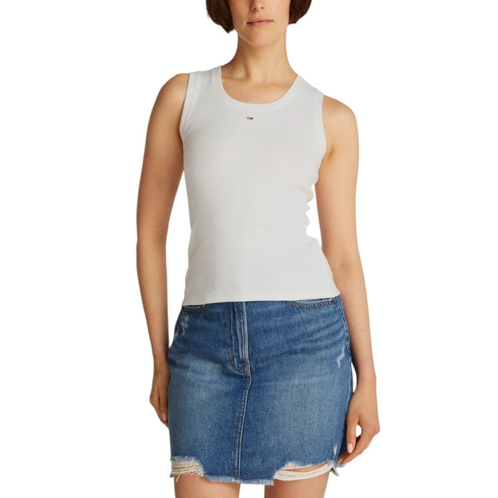 Tommy Hilfiger Jeans Cream Cotton Tops & T-Shirt
