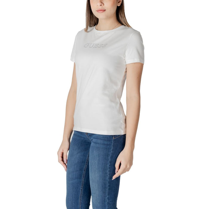 Guess Active White Cotton Tops & T-Shirt