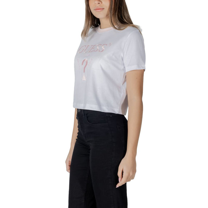 Guess Active White Cotton Tops & T-Shirt