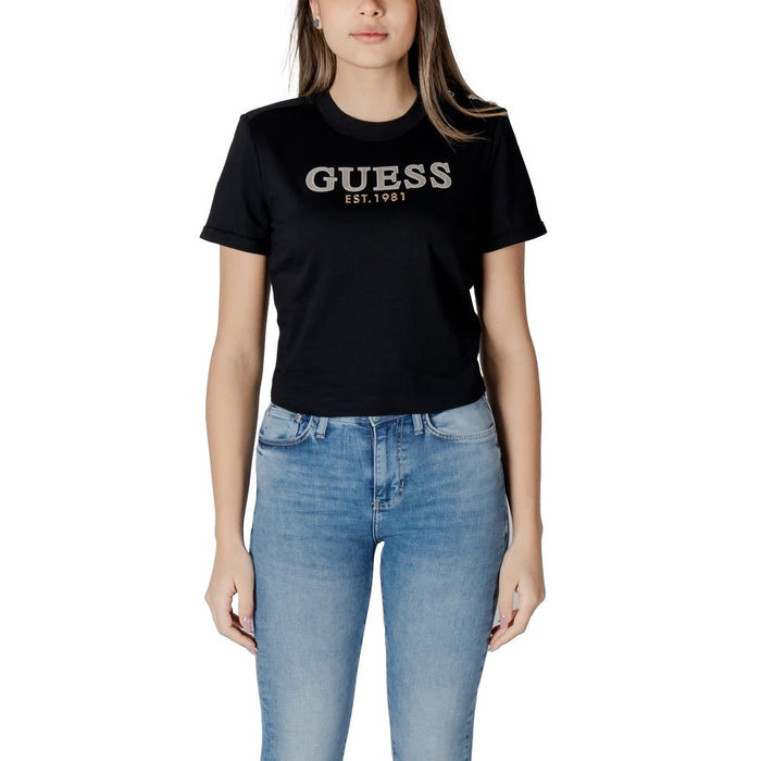 Guess Black Cotton Tops & T-Shirt
