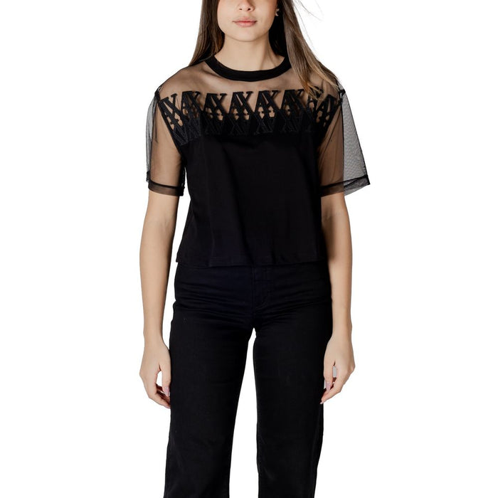 Armani Exchange Black Cotton Tops & T-Shirt