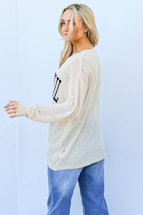 Women's Fashion Tops 2024 GRATEFUL Long Sleeve Knit Top