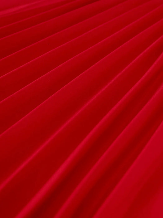 Women Red Dress Short Sleeve Ruffles Pleated Evening Dresses Spring Summer Fashion Gowns Party Clothes