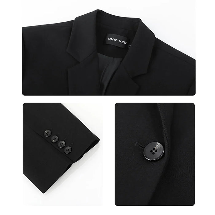Fashion Women's Blazer Office Lady Long Sleeve Double-breasted Mid-length Coat Ladies Outerwear Stylish