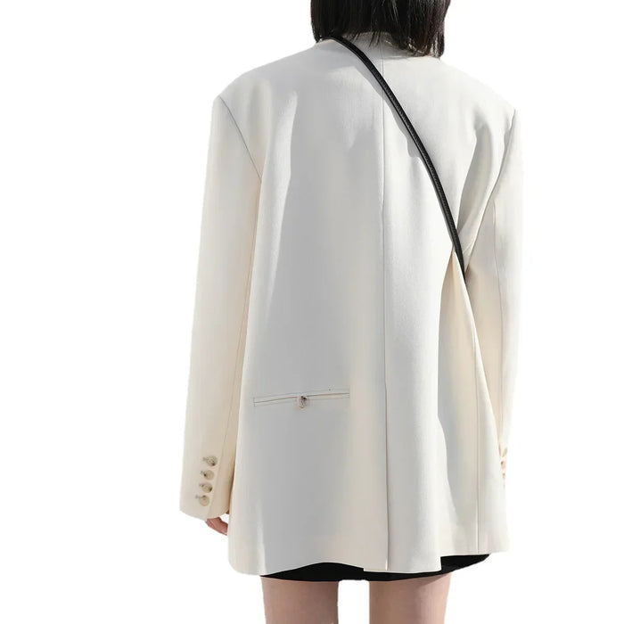 Fashion Women's Blazer Office Lady Long Sleeve Double-breasted Mid-length Coat Ladies Outerwear Stylish
