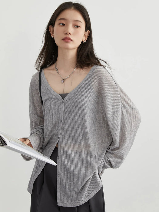 Women's Cardigan New V-neck Long Sleeved Female Shirt Female Jumpers Sun Protection Woman Top Spring Summer SPF