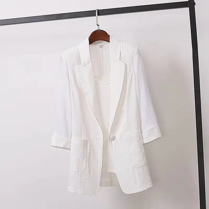 Fashion Women's Jacket Solid Color Yellow Black Cotton Fabric Loose Oversize Coat Spring Summer Jackets Women's Suit