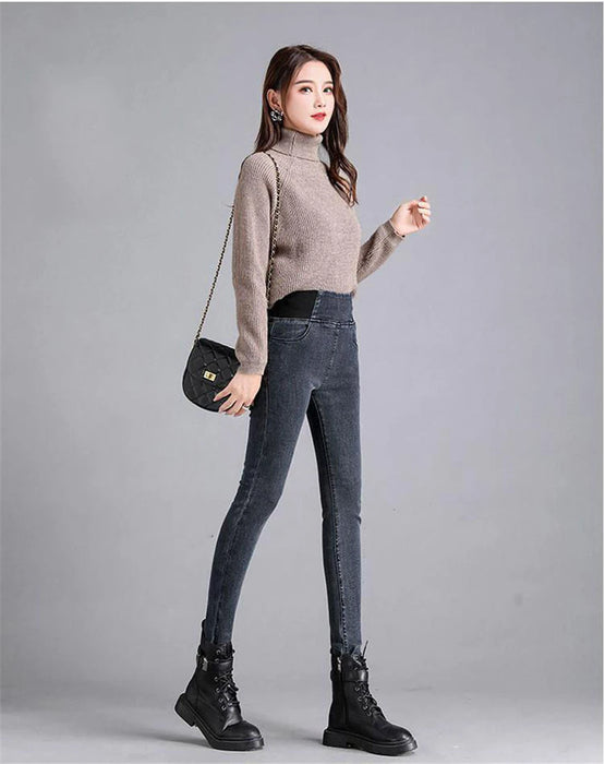 Jeans Oversize 26-38 Slim Denim Pants Women's High Waist Skinny Jean Vintage Wash Pencil Stretch Leggings