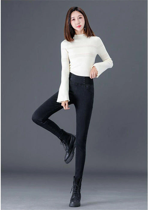 Jeans Oversize 26-38 Slim Denim Pants Women's High Waist Skinny Jean Vintage Wash Pencil Stretch Leggings