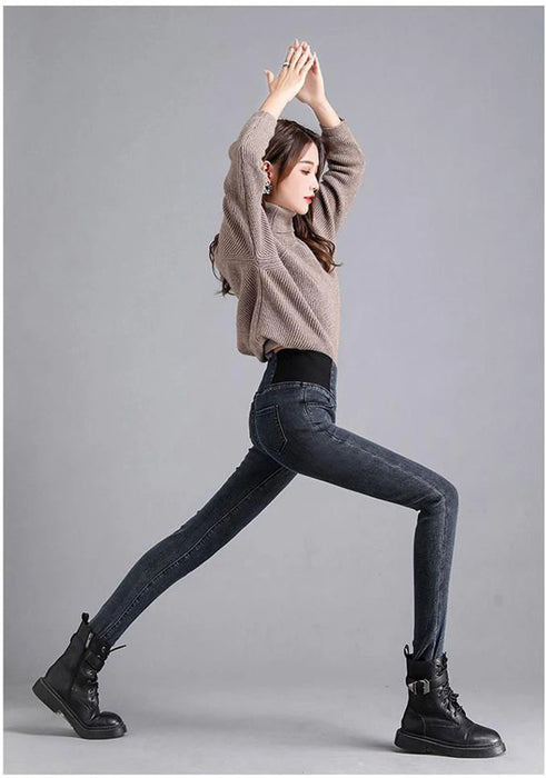 Jeans Oversize 26-38 Slim Denim Pants Women's High Waist Skinny Jean Vintage Wash Pencil Stretch Leggings
