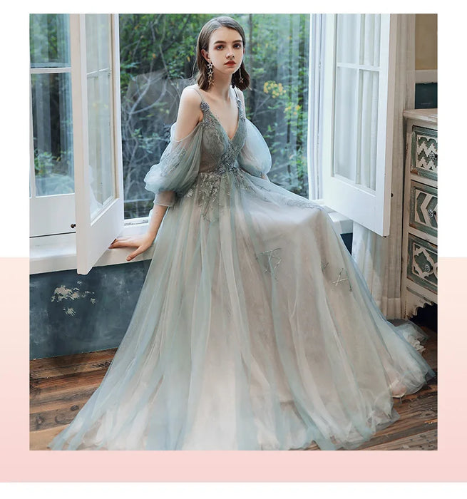 Bridesmaid Dress Long Appliques Floor Length Prom Party Gown