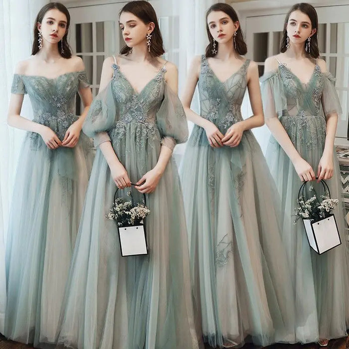 Bridesmaid Dress Long Appliques Floor Length Prom Party Gown