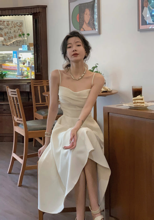Two Piece Fall Solid Color Dress Woman Ladies Elegant Dress Women White Party Wedding