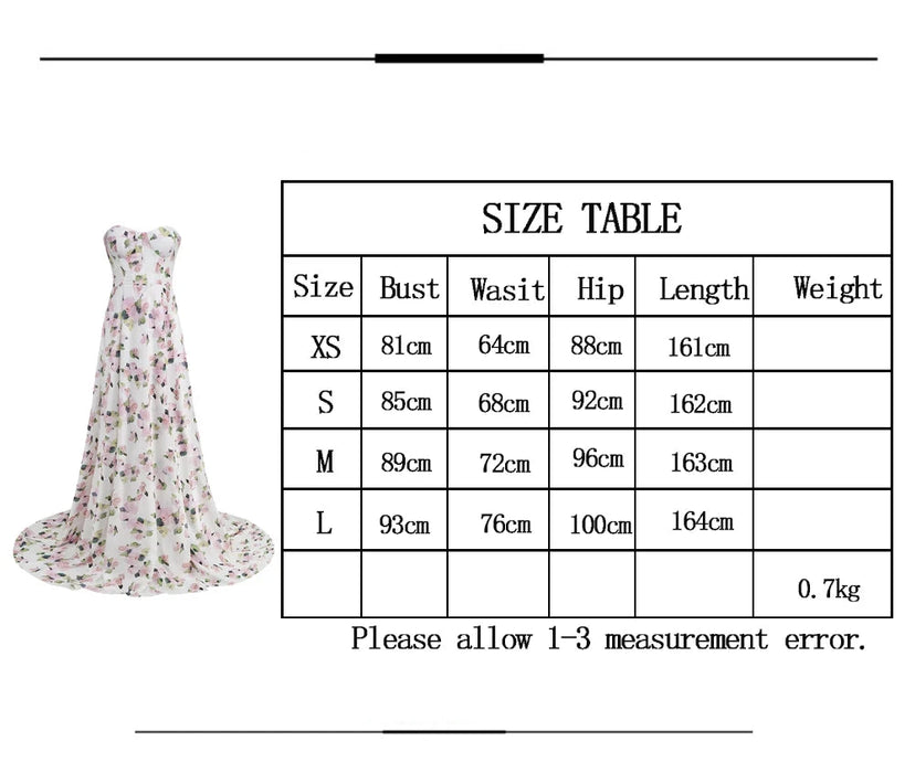 Print Wrapped Chest Open Back Lace Up Long Dress Women's Style Flowers Split ceremonial Dress