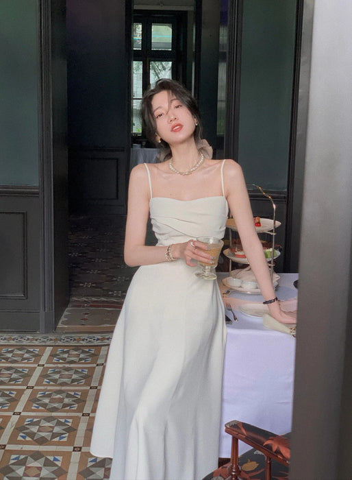 Two Piece Fall Solid Color Dress Woman Ladies Elegant Dress Women White Party Wedding