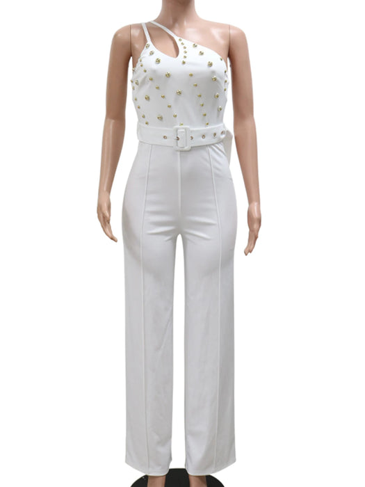 Rhinestone bodycon jumpsuit women summer Pants jumpsuits party club outfits bodysuit overalls