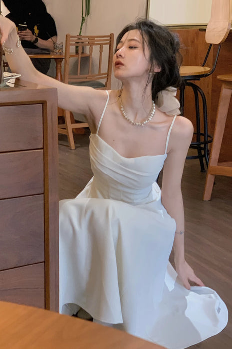 Two Piece Fall Solid Color Dress Woman Ladies Elegant Dress Women White Party Wedding