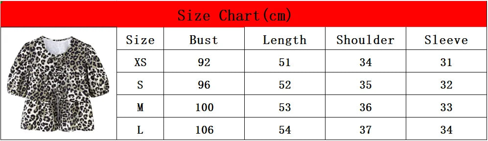 Summer Shirt With Strap Lace-up Leopard Blouse Puff Sleeve Crop Top Women's Summer Clothing